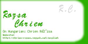 rozsa chrien business card